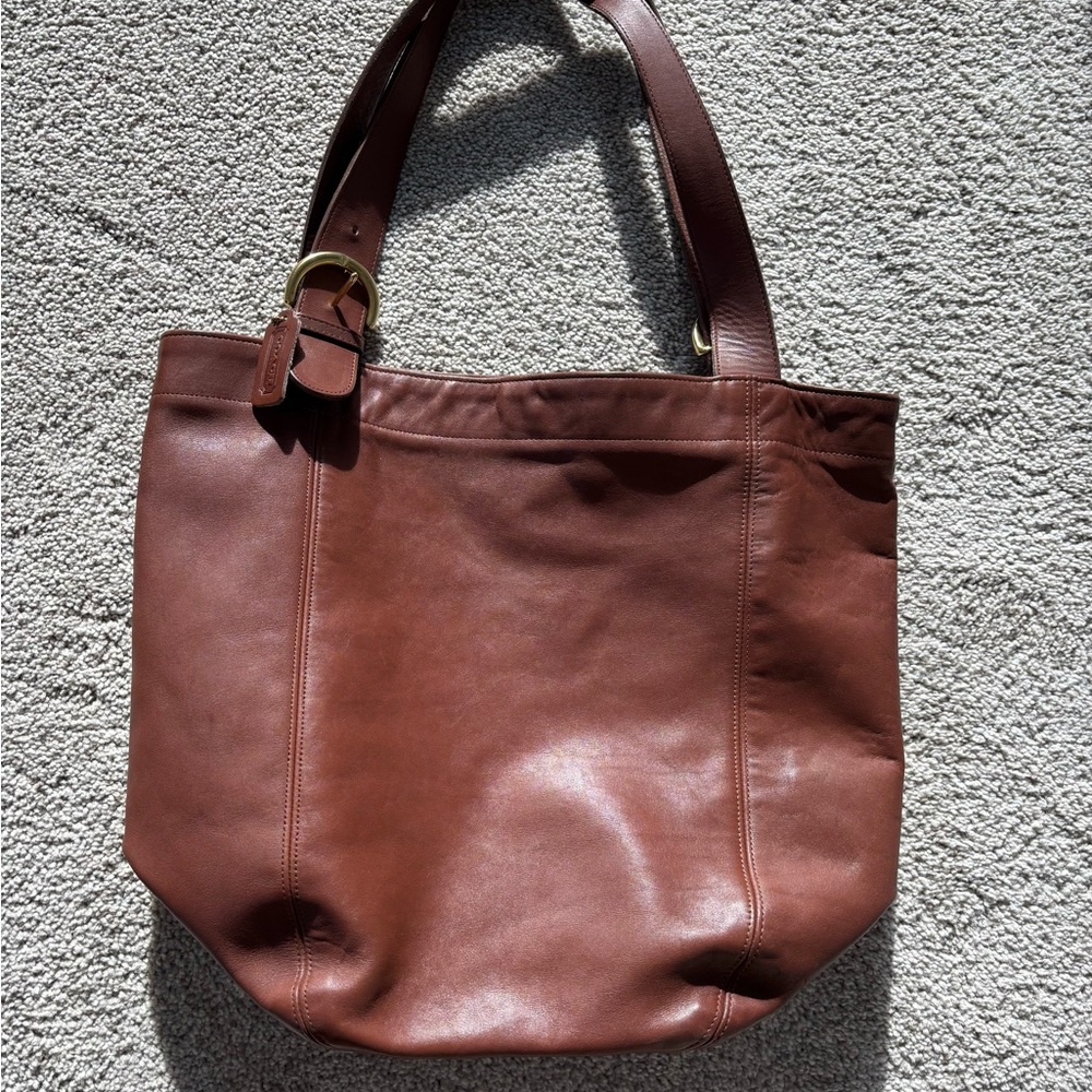 Vintage Coach Rich Mahogany Brown Leather Tote